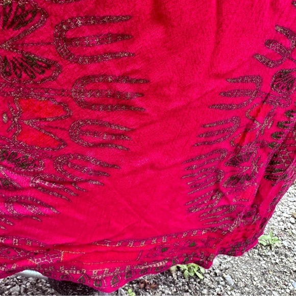 Lapogee Pink Sleeveless Patterned Midi Dress Boho Women’s Size XL Stretch Summer - Picture 9 of 11